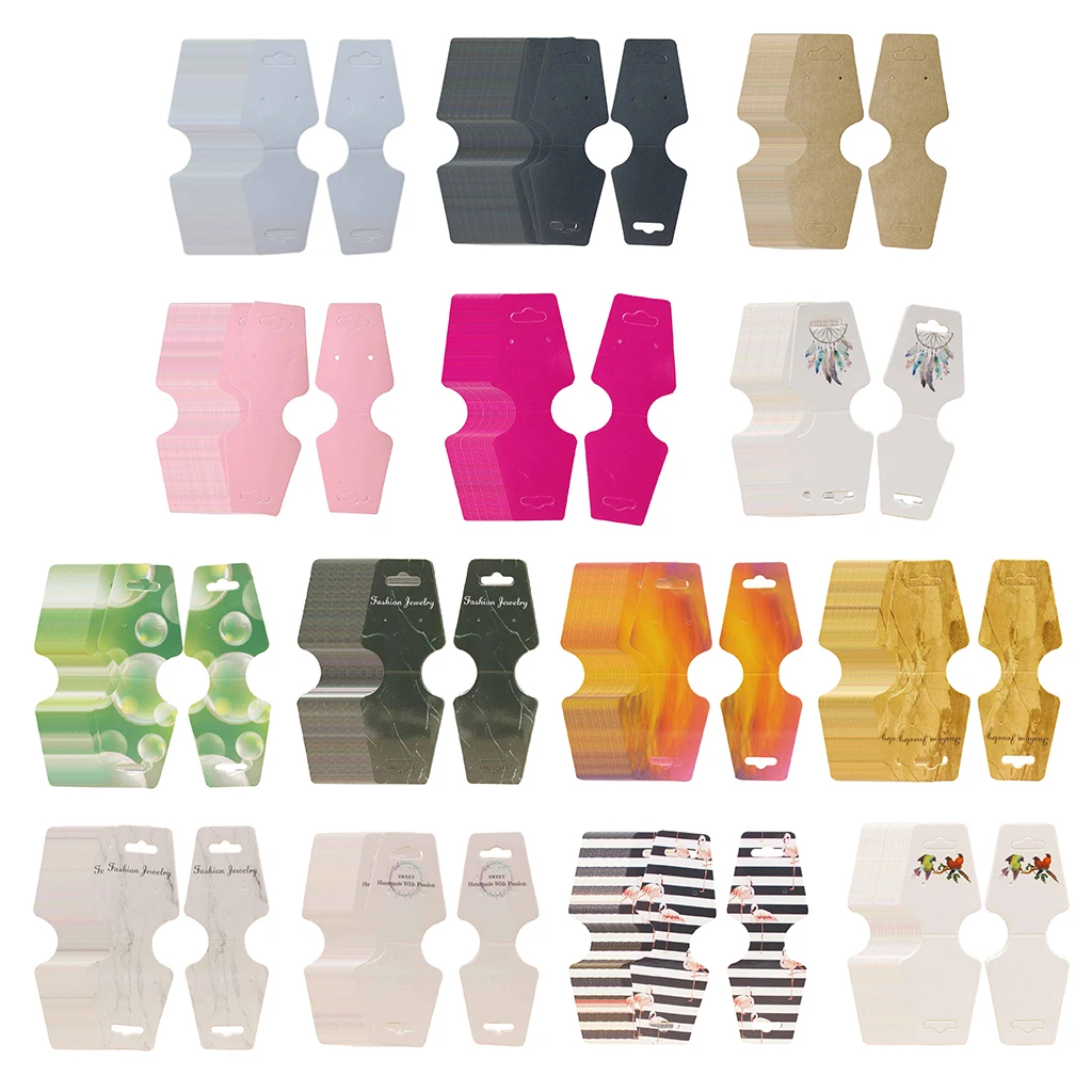 

100x Necklace Tag Card Jewelry Bracelet Pre-Punched Package Cards