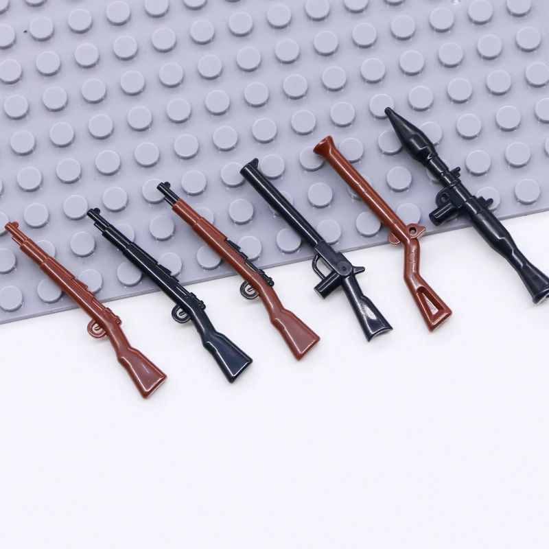WW2 Military Weapon Pack Gun Building Blocks Rifle Sniper 98K Rocket Soldier Accessories Bricks Toys Compatible LegoINGlys Army (2)