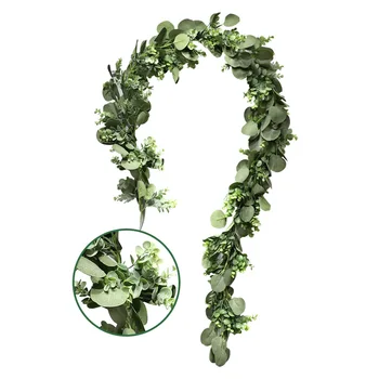 

Artificial Plants Green Eucalyptus Vines Rattan Artificial Fake Plants Ivy Wreath Wall Decor Vertical Garden Wedding Decoration