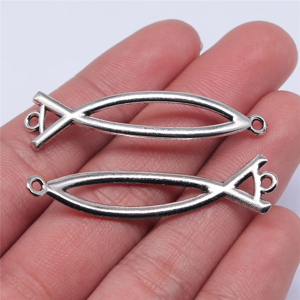 Silver Christian Jesus Fish Jesus Charms Antique Silver Christian