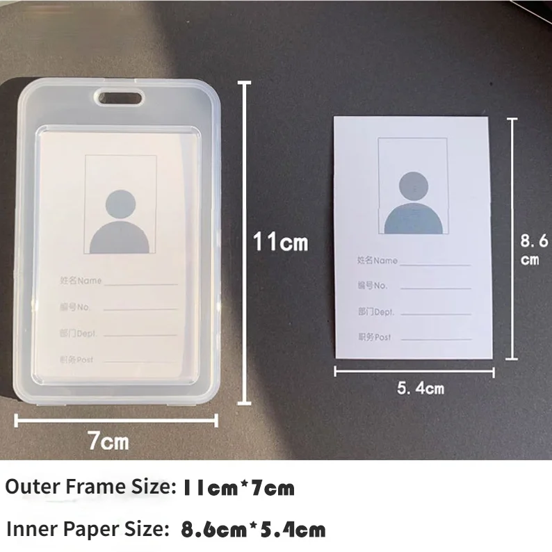 New Badge Portable Double-Sided Transparent Employee Plastic ID Card Holder  