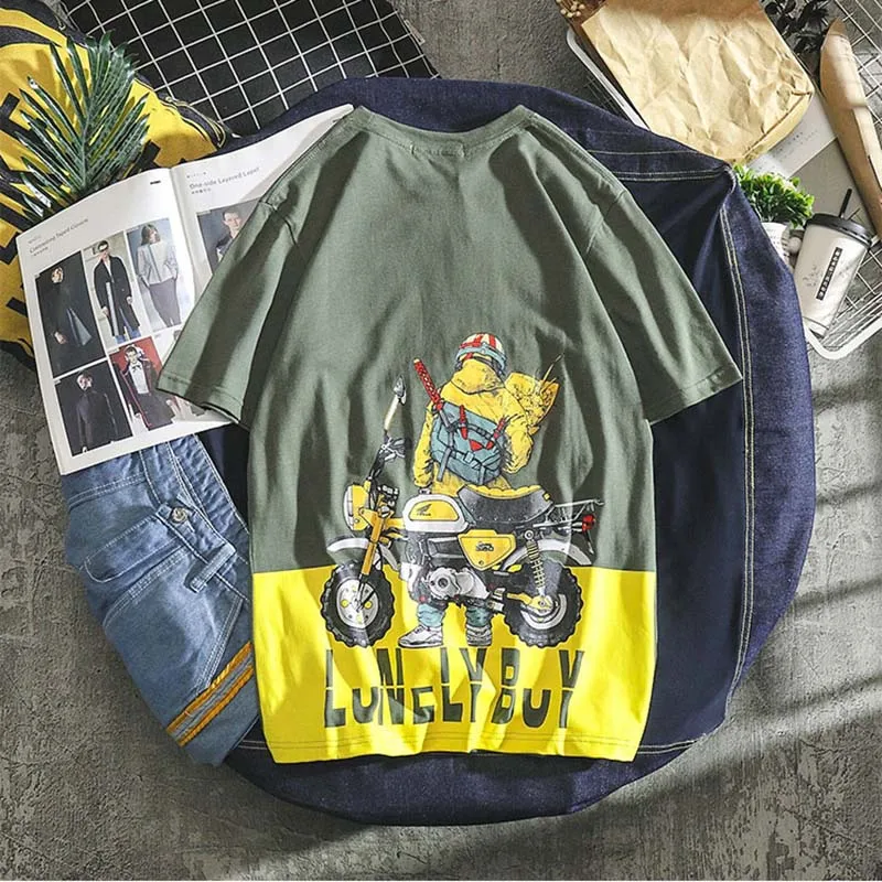 Негабаритный motogp футболка мужские футболки для мотоциклистов хлопок локомотив teeshirt зима вырез лодочкой мужская футболка Повседневная стежка футболки 4xl - Цвет: Армейский зеленый