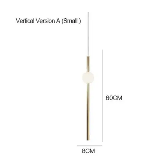 Vertical A-Small Минималистский gorizontal-версия, вертикальный светодиодный светильник, металлическая стеклянная трубка для столовой, бара, кафе, чайного магазина - Цвет абажура: Vertical A-Small