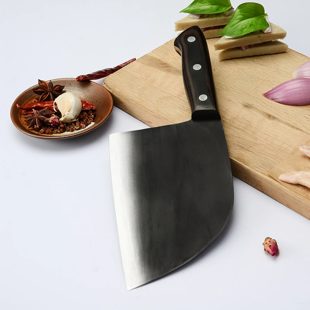 4cr13彩木柄7寸锻打屠夫刀详情 (6)