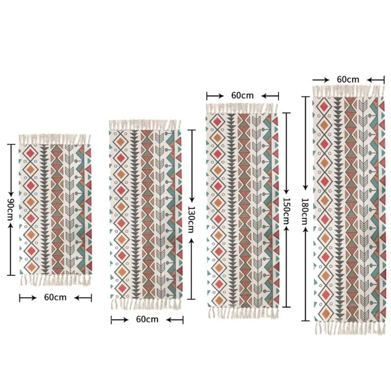 Хлопковый льняной ковер с бахромой, тканевый коврик для спальни, коврик для входной двери, Декор, гобелен, одеяло, кухонный коврик, ковер, напольный коврик