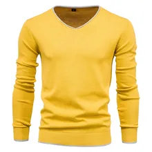  Male Sweaters Men Pullover Autumn Cotton V-Neck Slim Sweater Jumpers Man Knitwear Boy Clothing Plus Size 4XL Simple Style Jersey 