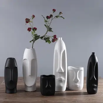 

Post modern classical vase family Decoration Ceramic vase Decoration Abstract flowerpot face vases