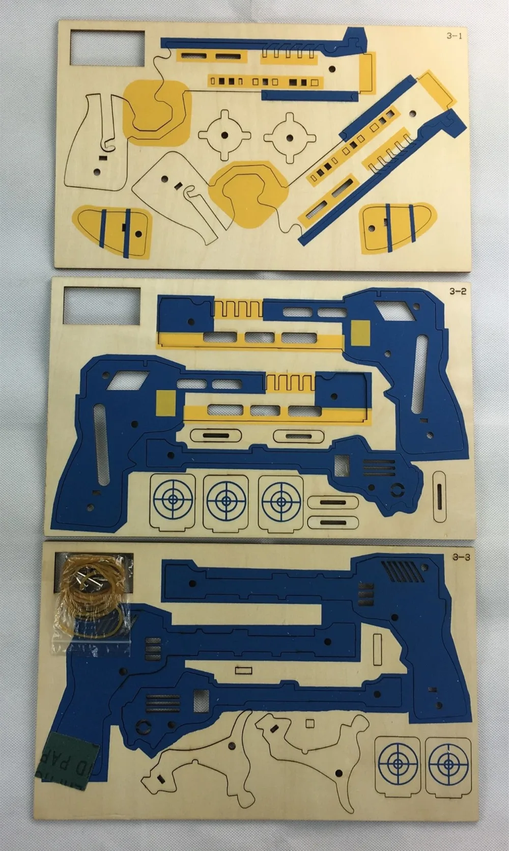 Пистолет с резиновой лентой DIY 3D деревянные головоломки деревянные ремесла набор для сборки резка деревянные игрушки для Рождественский подарок 3112