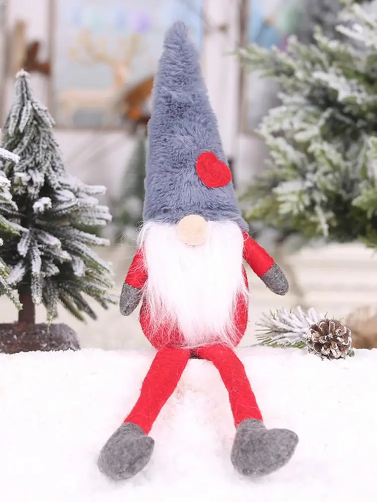 28 см Рождественская плюшевая кукла леса длинные ноги сидя украшение для осанки