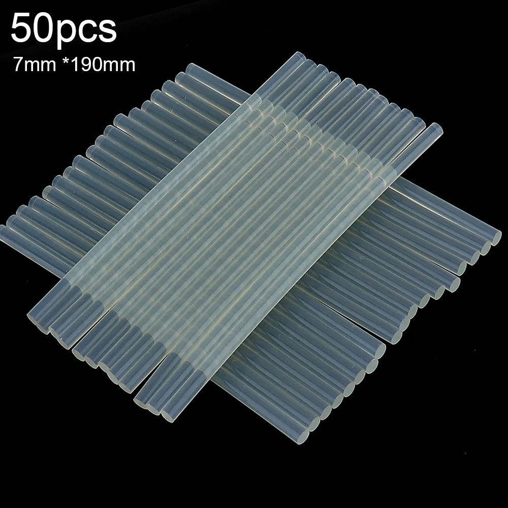 

50pcs/lot 7mmx190mm Transparent Hot Melt Gun Glue Sticks Gun Adhesive DIY Tools for Hot-melt Glue Gun Repair Accessories
