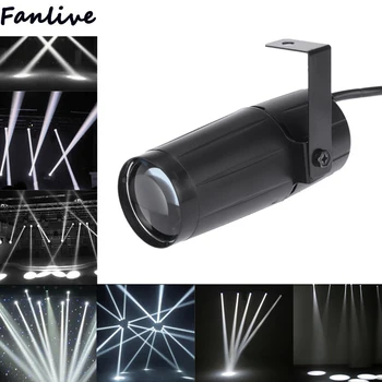 

10pcs Cool Total 5W LED White Beam Pinspot Light Spotlight Super Bright Lamp Mirror Balls Disco Effect Stage Lighting for KTV DJ