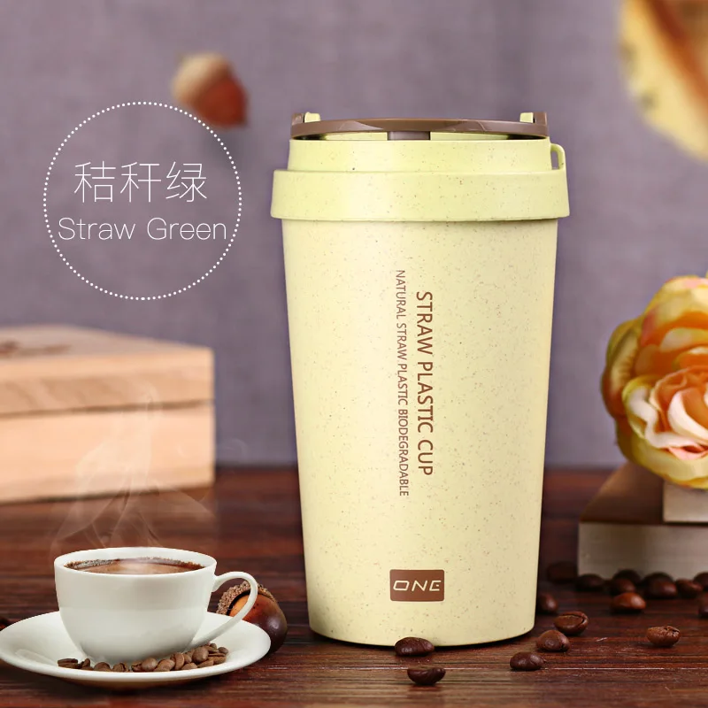 

Coffee Mugs Wheat Straw ECO Friendly Shaker Cup 400ml For Coffee&Tea Water Bottle With Cover Drink Bottle Coffee Cup Tea Cup
