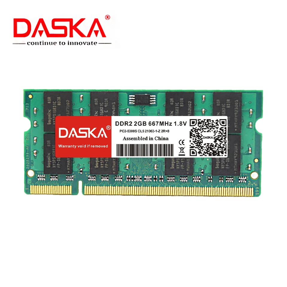  DASKA ddr2 2GB 4GB ram sodimm Laptop Memory PC2-5300/6400 800 667mhz 200pin 1.8V ddr 2 for Notebook