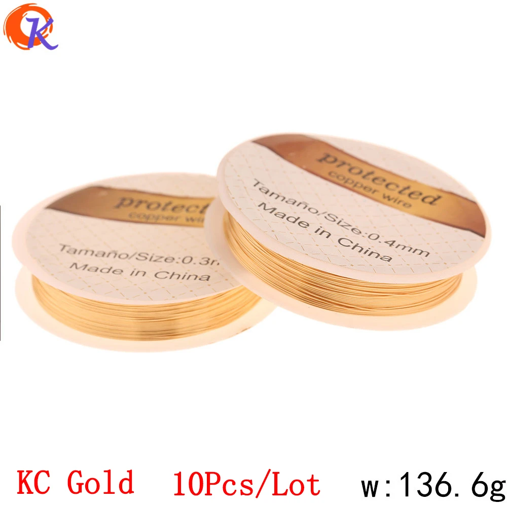 KC Gold Сердечный дизайн 10 шт 0,3 мм 0,4 мм ювелирные аксессуары/медная проволока/ПОДЛИННОЕ золотое покрытие/Сделай сам/ручная работа/фурнитура для сережек - Цвет: KC Gold