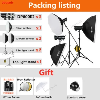 

Godox DP600III KIT 600W GN80 2.4G Built-in X System Studio Strobe Flash Light for Photography Lighting Flashligh CD50 T03