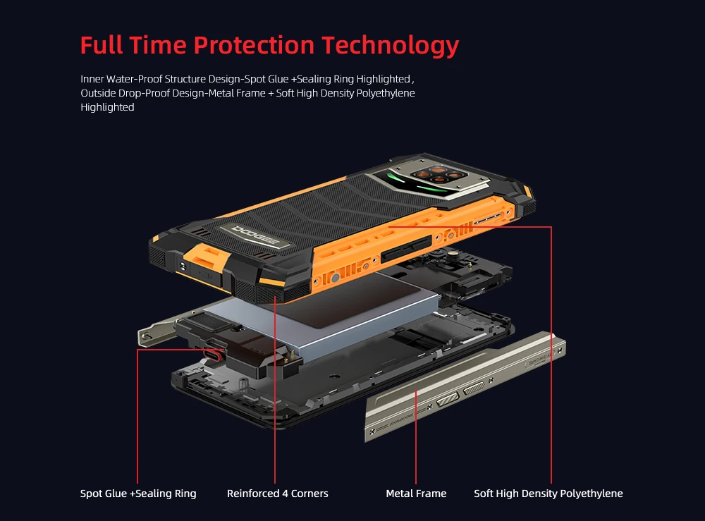 IP68/IP69K DOOGEE S88 Pro Rugged Mobile Phone 10000mAh telephones Helio P70 Octa Core 6GB RAM 128GB ROM smartphone Android 10 OS