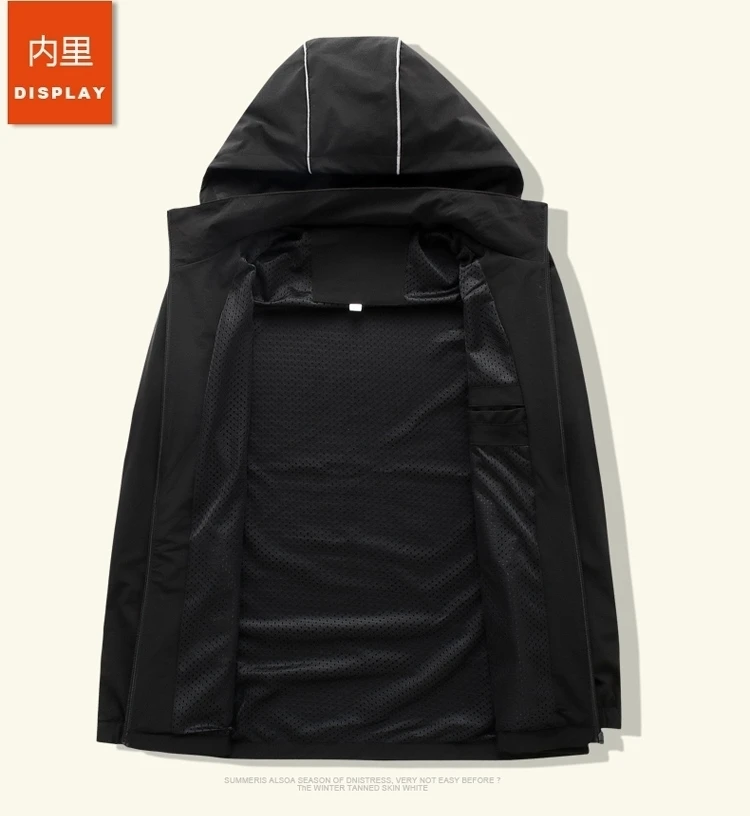 Новинка, большие размеры, 8xl, 7xl, 6xl, 5xl, осенняя Новая модная тонкая мужская куртка с капюшоном, тонкие куртки, брендовая повседневная куртка