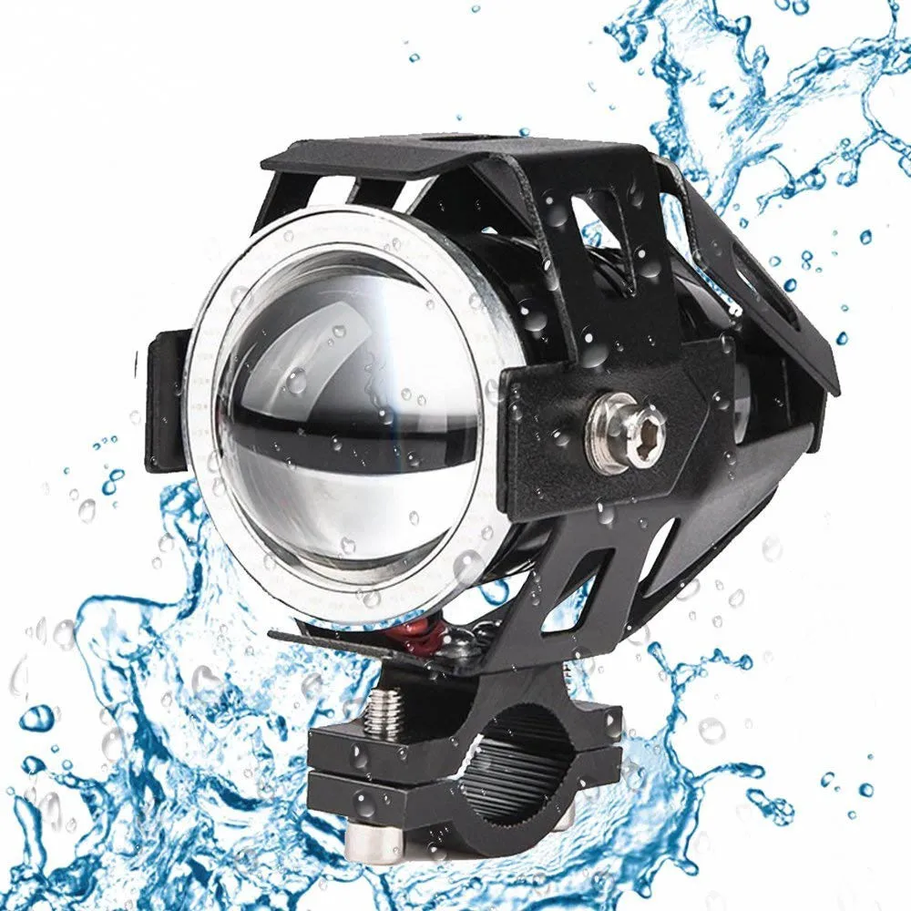 

2pcs 125W U7 Store Motorcycle Angel Eyes Headlight DRL spotlights auxiliary bright LED bicycle lamp accessories work Fog light