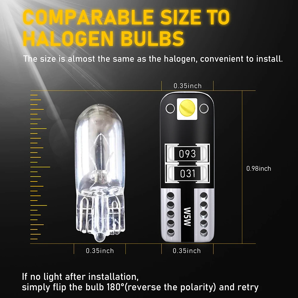 10X T10 W5W 2825 SMD СВЕТОДИОДНЫЙ Canbus лампы для Chevy Cruze Malibu Trax Suburban Error Free 6000K Автомобильный