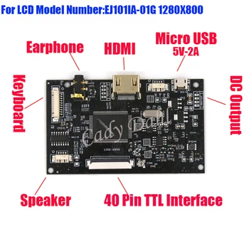 

HDMI LCD Controller Driver Board Module for Raspberry Pi 3 4 ZERO IPS 10.1" EJ101IA-01G 1280X800 40P LCD Panel Matrix Display