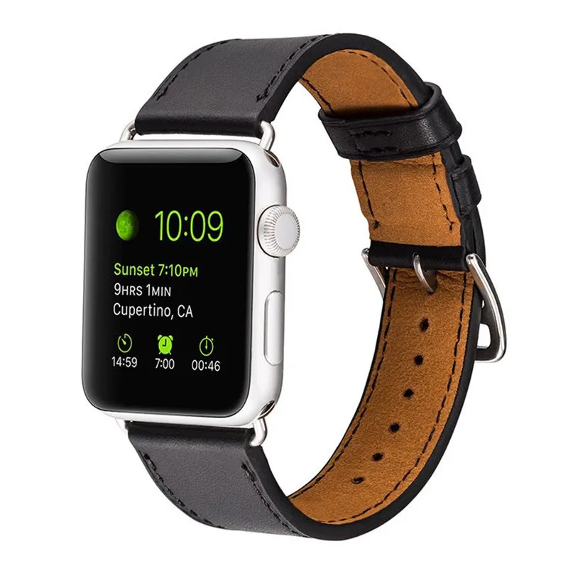 Pulseira совместимый для apple watch ремешок 38 мм 40 мм кожаный correa для apple watch 5 4 3 2 Широкие ремешки 44 мм 42 мм браслет