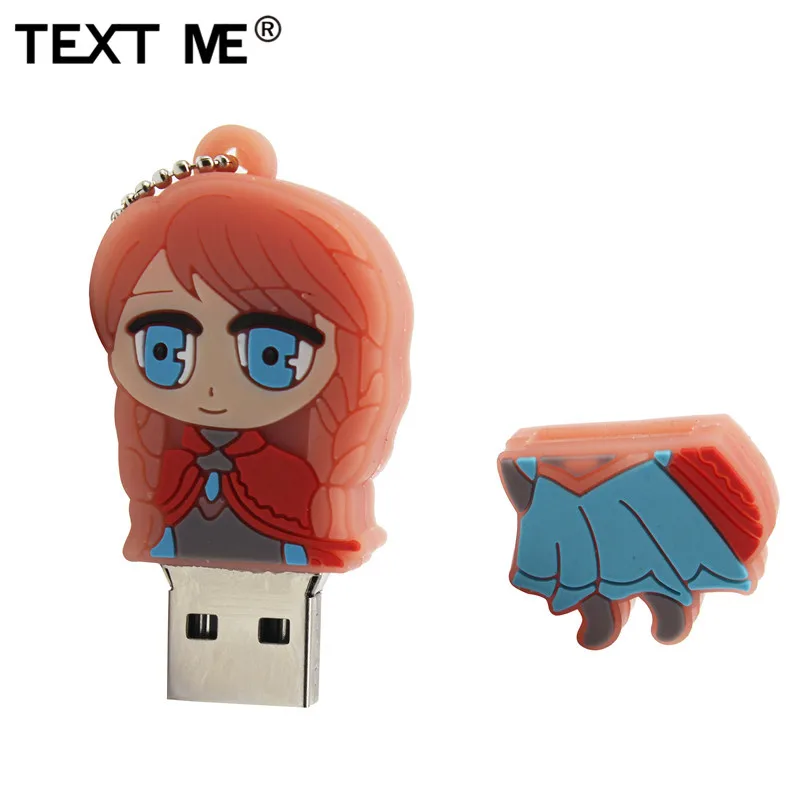 TEXT ME красивая принцесса Анна модель флеш-накопитель usb2.0 4 ГБ 8 ГБ 16 ГБ 32 ГБ флеш-накопитель USB флеш-накопитель креативный флеш-накопитель 64 ГБ