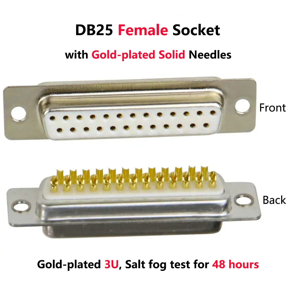 Female Solid DB25 штекер гнездо 2 ряда 25 Pin последовательный порт разъем D-SUB 25 Адаптеры - Цвет: Female Solid