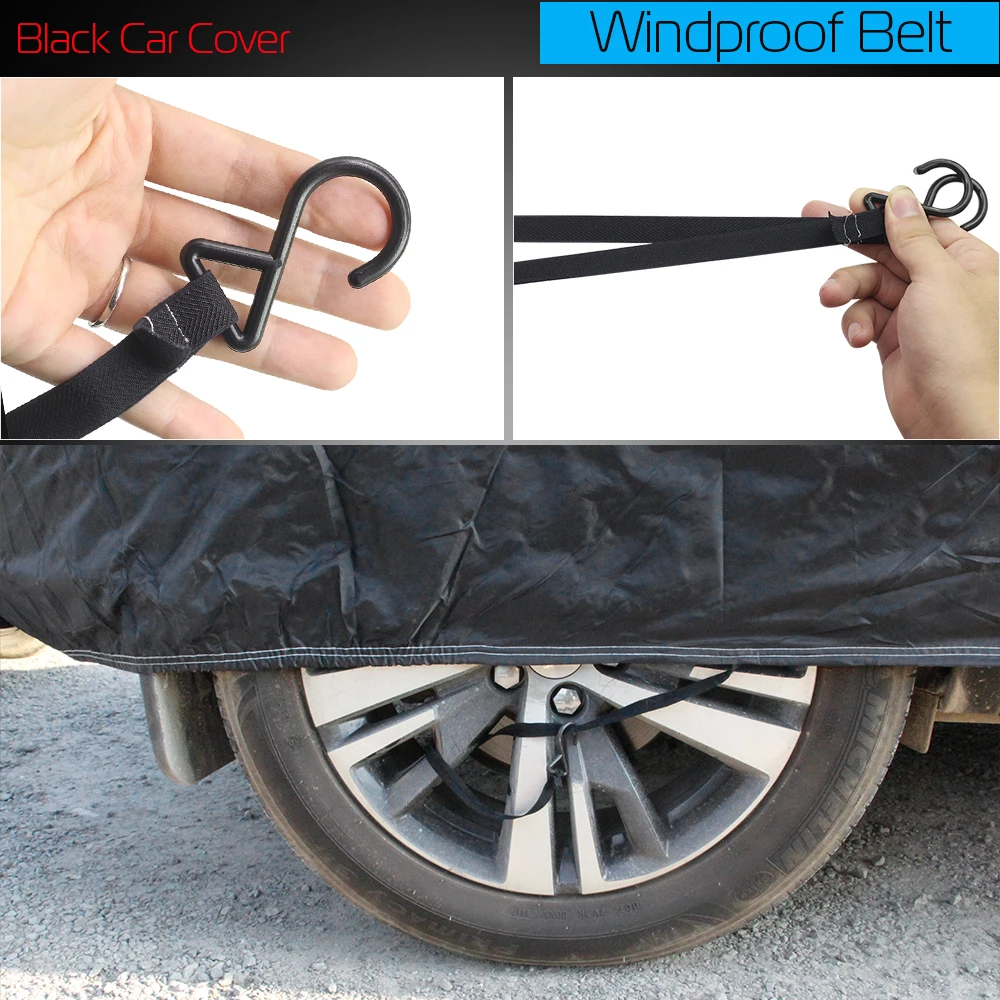 Black Car Cover Waterproof For Fiat Punto Grande Punto Auto Outdoor Anti-UV  Sun Shade Snow Rain Scratch Resistant Cover