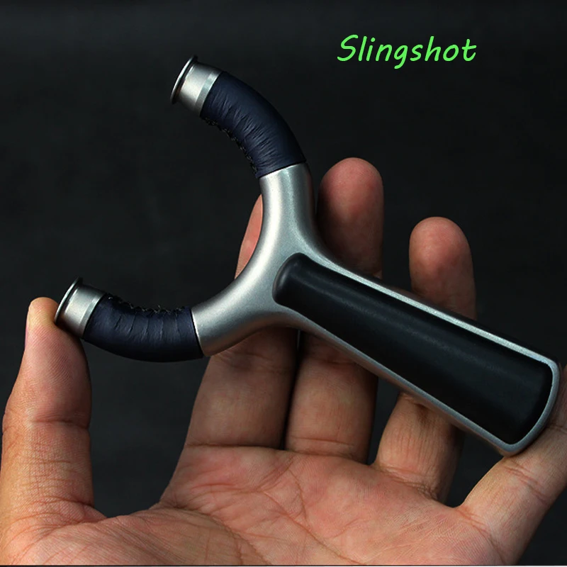 

440C Stainless Steel Slingshot Flat Leather Catapult Outdoor Competitive Actual Combat Boutique Great Power Hunting Bow