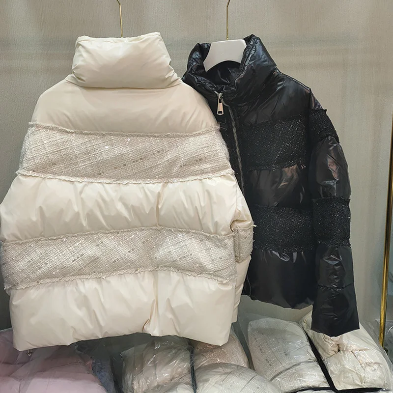 Retro Women's Winter Down Jacket Short Parkas 2020