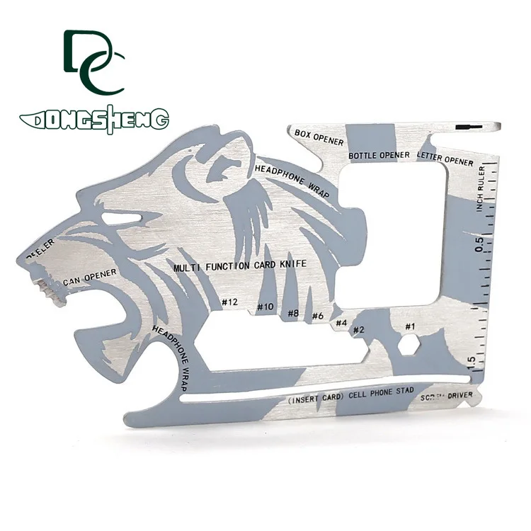

Lion's Head EDC Pocket Card Tool Stainless Steel Multi-functional ka pian dao Outdoor Survival Multifunctional Tool Card