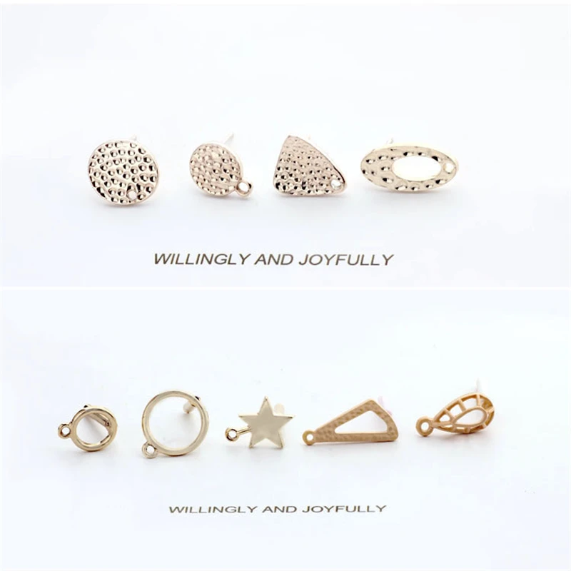 Круглые серьги-гвоздики из корейского сплава 10 шт. овальные серьги с