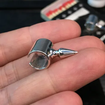 

Vintage Earring tide brand rivet bullet ear clip male and female models s925 sterling silver ear stud pointed punk ear buckle