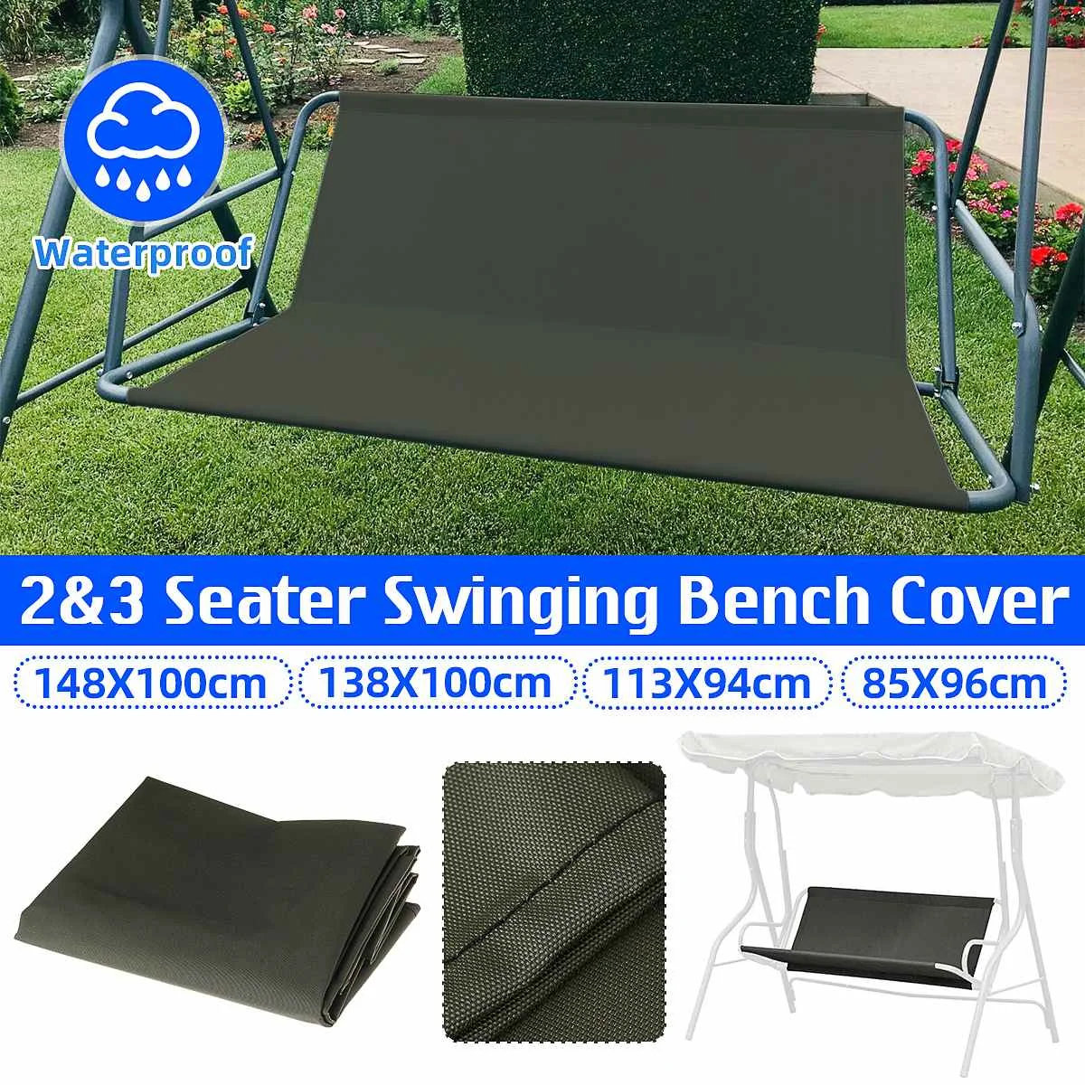 Best Offers Cubierta de columpio impermeable para exteriores cubierta de columpio impermeable para banco Silla de repuesto para Patio, jardín, cojín de respaldo, antipolvo, 2/3 asientos mmQKMZZO6jV