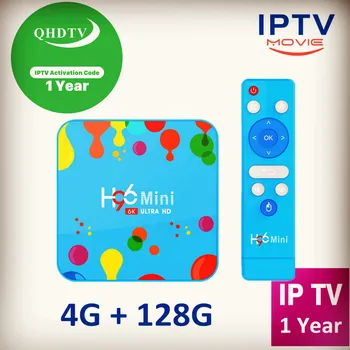 

iptv qhdtv 4GB 128GB h96 mini H6 Android Box Tv m3u usa box for 1 year QHDTV Subscription H96 mini 4k tvbox smart box set top