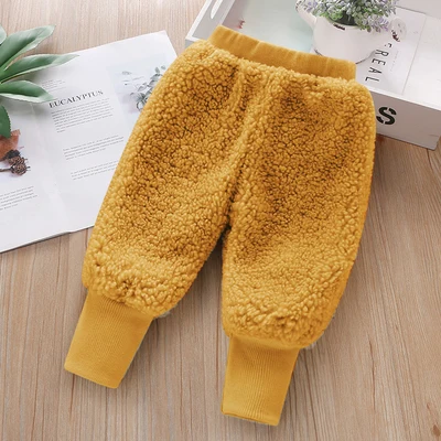Baby Girls Pants thick warm fleece kids winter clothes Children trousers for boys pants toddlers 80~120 fashion solid