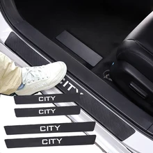 4 Stuks Auto Auto Deur Drempel Carbon Fiber Protector Pasta Voor Honda Pilot Odyssey Insight Jazz Accord Stad Civci Crv fit Hrv