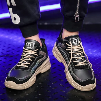 

JINTOHO men lightweight blade running shoes shockproof lack up breathable male sneakers height increase walking Gym shoes man