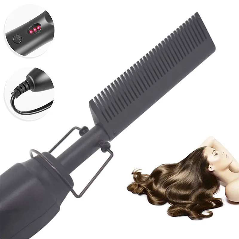 

Professional Fast Hot Hair Straightener Comb Brush Wet Dry Use Hair Straight Styler Corrugation Curling Iron Hair Curler Comb