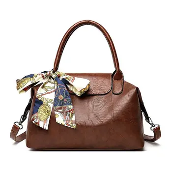 

Vintage Handbags Women Bags Designer Fashion Tote Bag Ladies PU Leather Shopping Crossbody Shoulder Bag WIth Ribbons