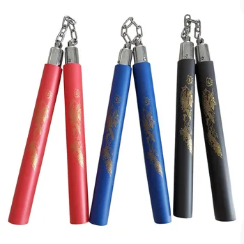 

Nunchucks Martial Arts Foam Sponge Metal Safety Nunchaku Dragon Pattern Chinese Kung Fu Bruce Lee Lightweigt Portable Nunchaku