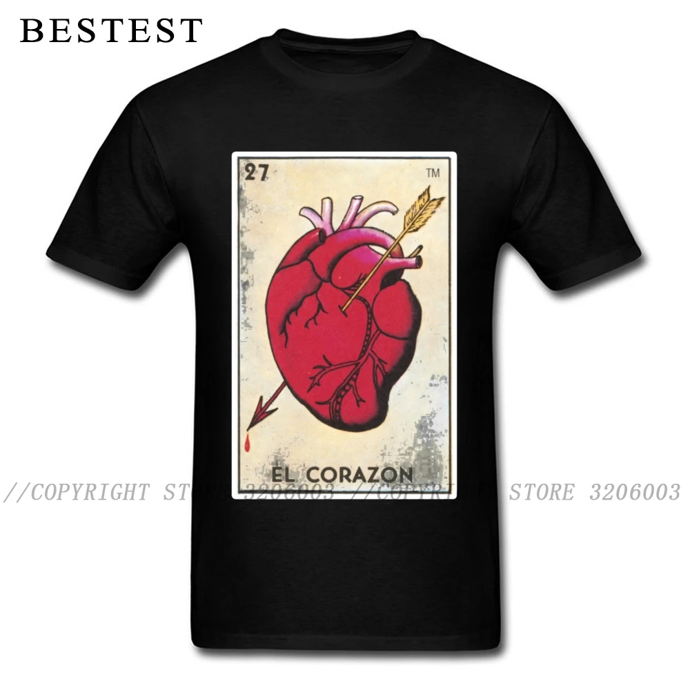 Мужская футболка с карточкой для покера Уникальные футболки Corazon Loteria