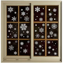 Santa Elk Christmas PVC Static Sticker Beautify Home Windows Large Snow Flake Wall Sticker New Year Party Glass Dress up Jewelry