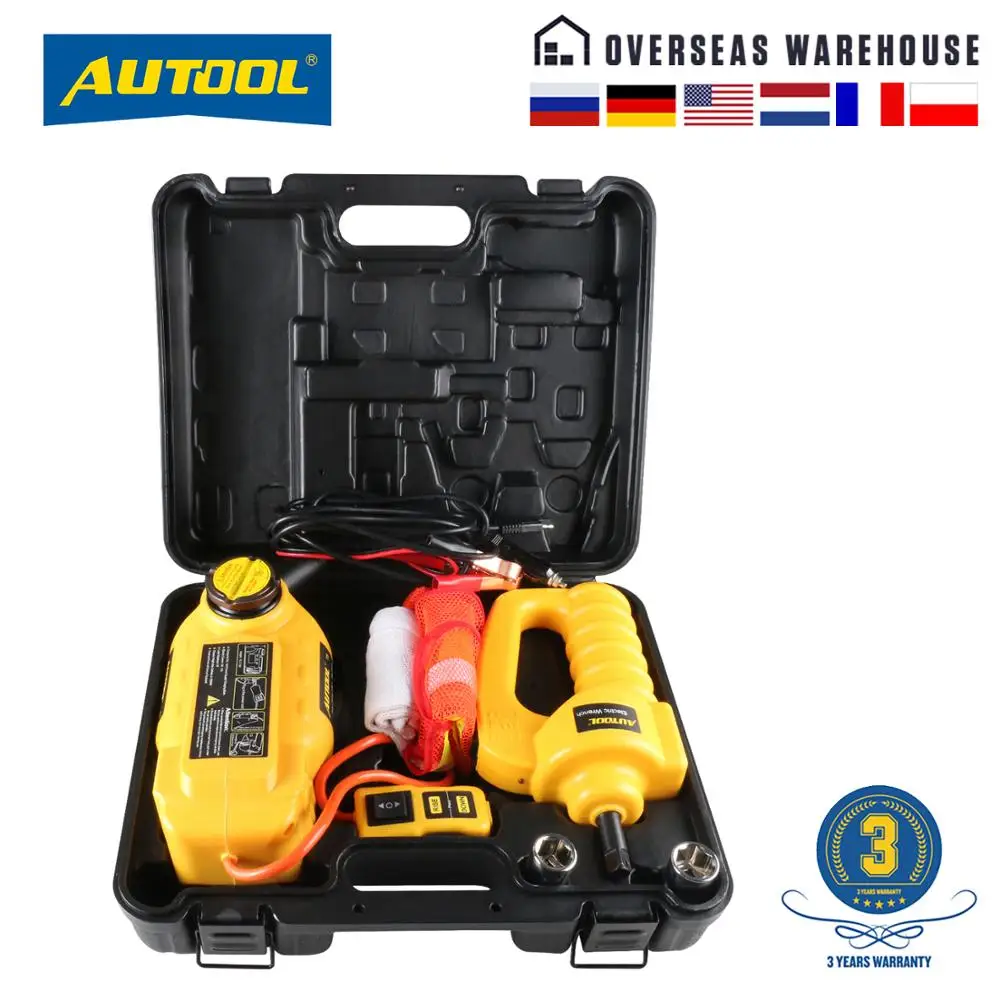 AUTOOL 12V 6T Hydraulic Jack Electricial Floor Jacks Electric Wrench