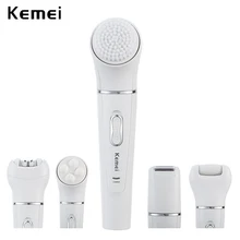 5 в 1 kemei перезаряжаемая щетка для лица Электрический Очиститель Эпилятор очищающее устройство для лица женская электрическая бритва массажер