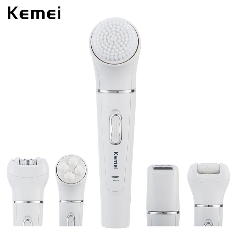 Rechargeable Face Brush Electric Cleanser Epilator Facial Cleansing Device Women Llady Shaver Massager | Красота и здоровье