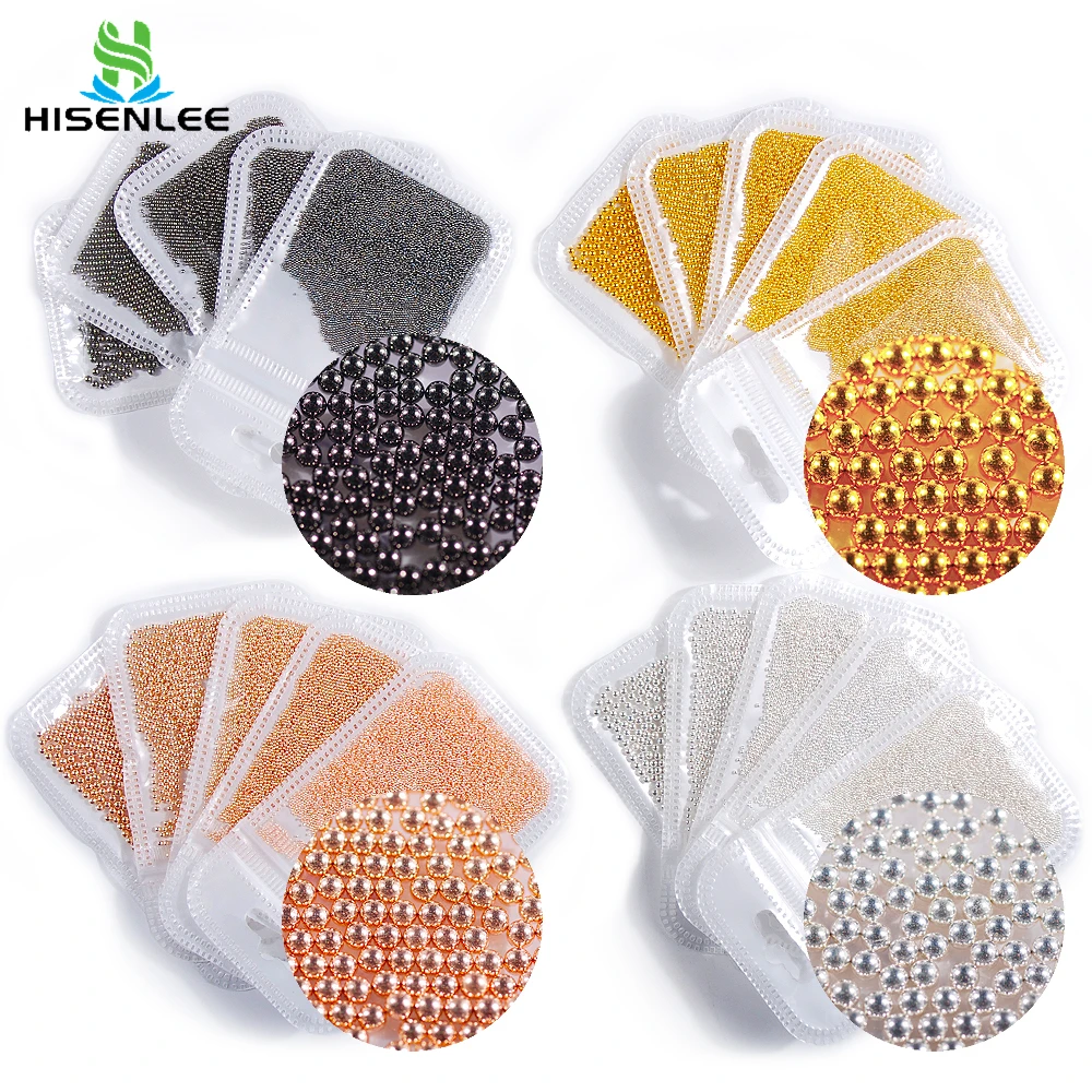 

0.6-2.0mm10g Mini Caviar Metal Stainless Steel Microsphere Rhinestone 3D Charm DIY Nail Art Jewelry Decoration