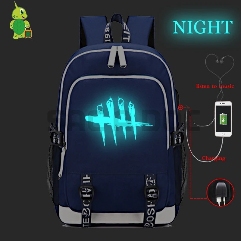 Рюкзак для ноутбука Dead By Daylight с зарядкой через usb для подростков, девочек и мальчиков, светящиеся школьные сумки, многофункциональный рюкзак для путешествий - Цвет: 3