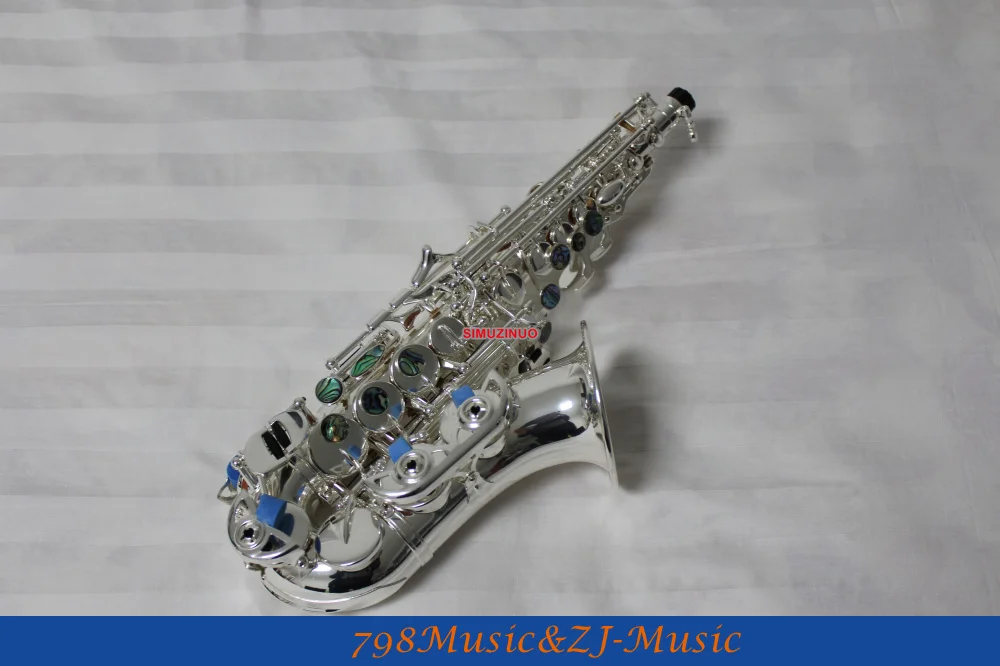 Профессиональный Серебряный никель сопрано саксофон Eb sax черный корпус ключ высокий F# W/чехол бесплатно LORICO кольцо саксофона немой L-RS