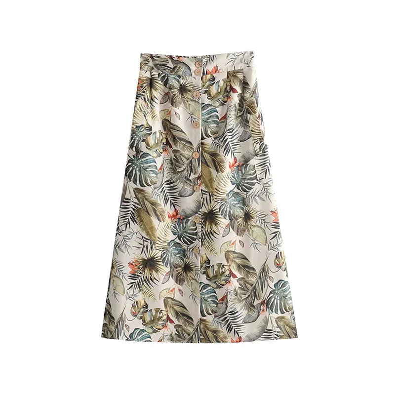 

Australia Non-mainstream Vintage Printed High-waisted Single-Breasted A- line Skirt Summer WOMEN'S Dress New Products Casual Ski